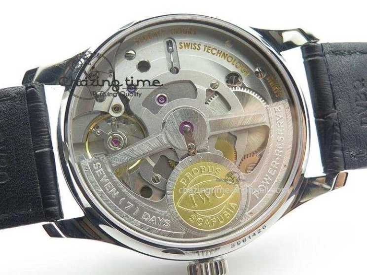 MIROTIME 0125 Bold Portuguese Real PR IW500704 ZF 1:1 Best Edition On Black Leather Strap A 7374